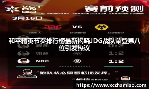和平精英节奏排行榜最新揭晓JDG战队荣登第八位引发热议